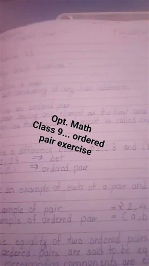 class 9 opt. math full exercise ( ordered pair)