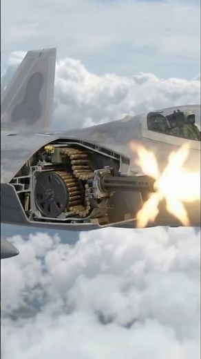 Insane F-22 Raptor Rotary Cannon Firing in Slow-Mo (3D Animation)