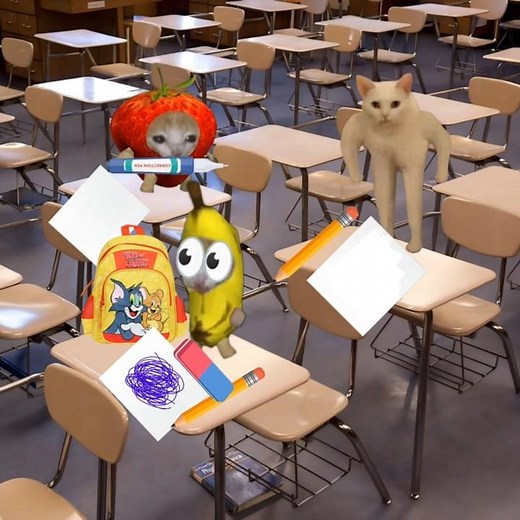 Baby Banana Cat School Day 😺❤️ #catmemes #cat #shorts #fyp #bananacat