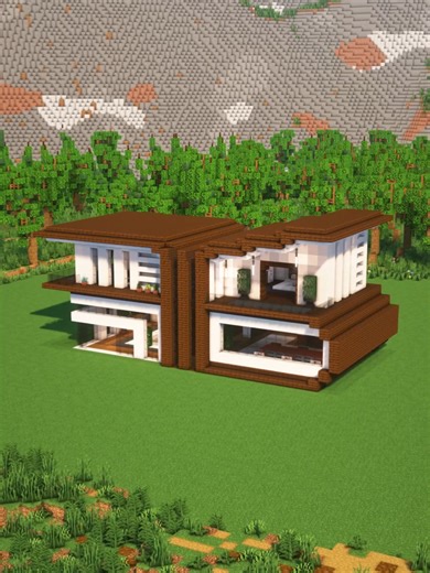 Dark Oak Modern House🏠 #minecraft #tutorial | Modern House Minecraft