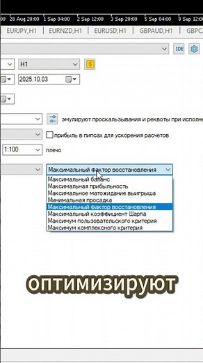 MT5: Genetic Optimization for Profit and Recovery Factor #shorts