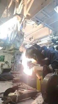 Ship Engine Room: Pipe & Flange Welding Prep 🛠️⚓ #marineengineering ​#serkanengineroom
