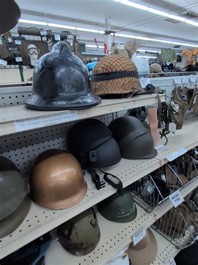 Couple new additions to the shelf! #military #militarysurplus #vintage #helmet #tactical