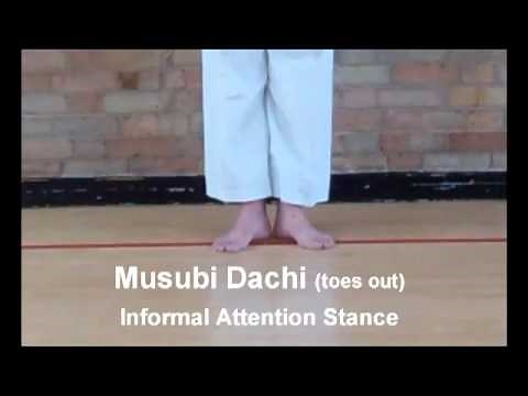 Karate Stances Basic Shotokan Stances Musubi Dachi and Heisoku Dachi Informal Attention Stances