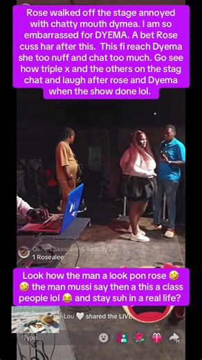 Dyema FLOP herself at ANGOLA fest, the show itself is as a big FLOP and low turn out. Rose annoyed when DYEMA CALLED her back on the stage and just make up har face, hiss her teeth and walked off lol. Dyema let this be a lesson you too nuff. #2026 #rose #dyema #newyear #jakes