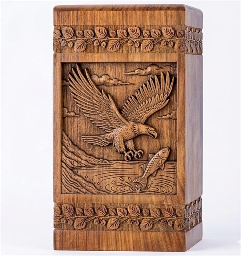 Curved Eagle Custom Handmade Urn - Wooden Urns for Human Ashes - Cremation Urns for Adult Ashes – Memorial Urn Box for Ashes-keepsake Urn - Etsy