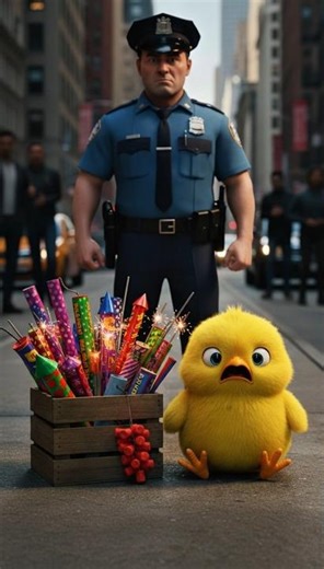 Little Chick Trading Firecrackers on the Street 😱🐥 #shorts #viral #trending #funny