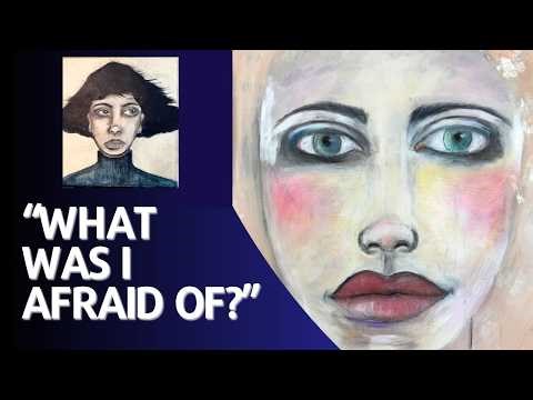 Almost didn't start this one | Mixed media art process on recycled canvas