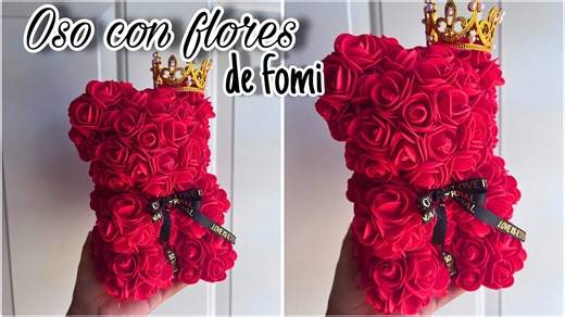 Oso con Flores de Fomi Regalo Creativo Perfecto para Sorprender