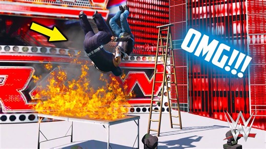 GTA 5 WWE Hardcore TLC Match (GTA V WWE Mods)