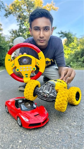 Rc Ferrari vs Rc Moka Stunt car #shorts ￼￼￼