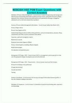 NEBOSH HSE PSM Exam Questions with Correct Answers1768