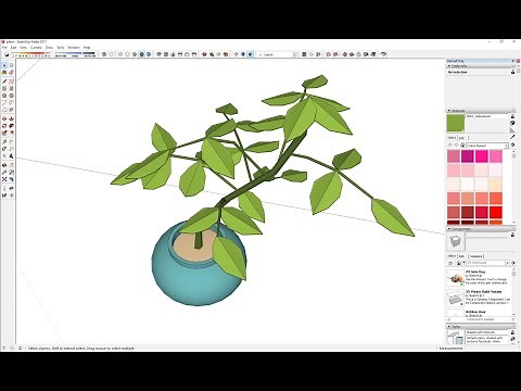 SketchUp Tutorial: Making a simple 3D plant (no plugins)