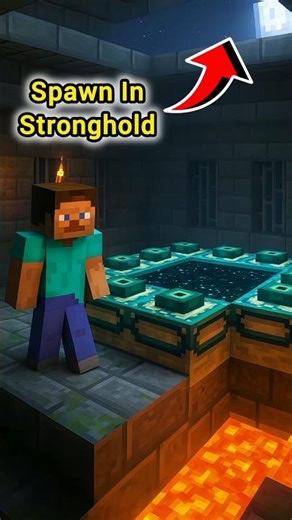 Spawn in stronghold 🤯!!#minecraft #gaming #minecraftpe #gamerfleet