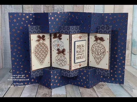 Concertina Fold Panel Card using Christmas Gleaming from Stampin' Up!
