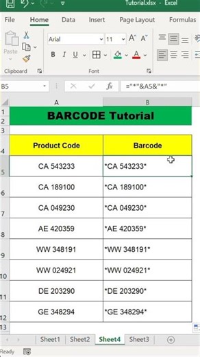 Make Barcode in Excel Instantly 📊 | Excel Tips #excel #barcode #exceltips #exceltutorial