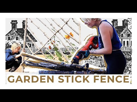 DIY Stick Fence for Garden from Gathered Wood | Recycled Natural Material Build like a Wattle Fence