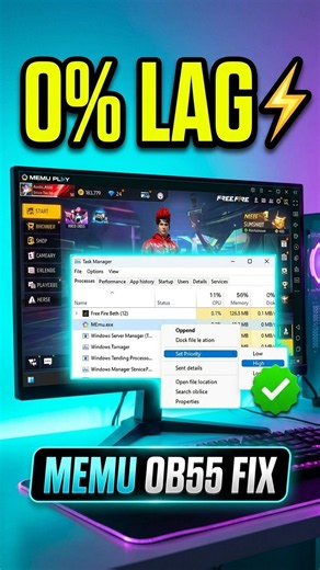 Free Fire OB55 Lag Fix ⚡ MEmu Emulator Settings for Low End PC
