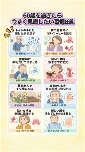 60歳を過ぎたら今すぐ見直したい習慣8選 #60代の暮らし #シニアライフ #健康習慣 #生活習慣 #暮らしの見直し