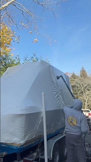 HOW TO SHRINK WRAP A BOAT !!! #boatlife #boating #boats #shrinkwrap