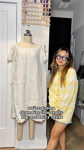 How to downsize a shift dress #timefortailoringtuesday #sewingtutorial #RedesignedonNaia