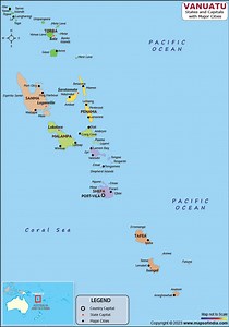 Vanuatu Map | HD Political Map of Vanuatu