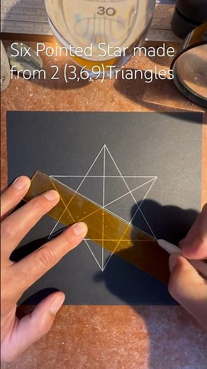 How to draw the Six Pointed Star made from 2 (3,6,9)Triangles. Fast