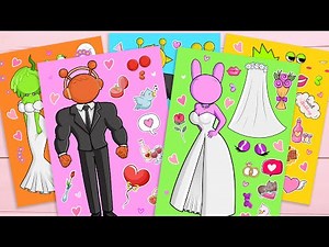 [TOYASMR] Incredibox Sprunki Wedding OREN PINKI Sprunki Sinner Sticker Book #incredibox #sprunki