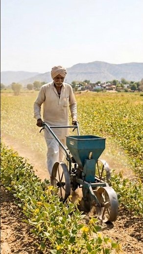"Hardworking Indian Farmer Using Traditional Farming Tools"