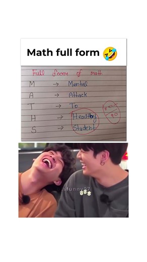 math full form 🤣 #funny #vkookcute #comedy #taekooklover #memes #kookie #btsmemes #fun