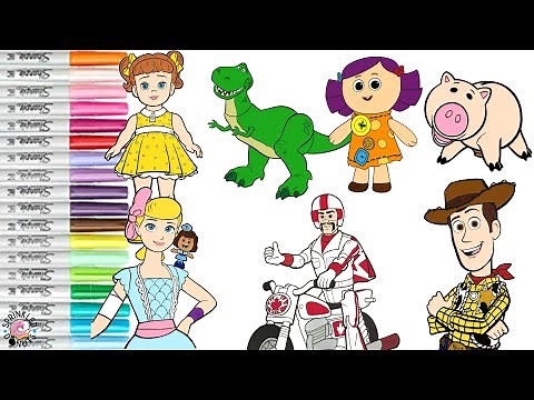 Disney's Toy Story 4 Coloring Book Compilation Gabby Gabby Duke Caboom Dolly Woody Bo Peep and More