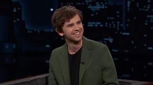 Has anyone else had this experience at TSA? Just Freddie Highmore!? | Jimmy Kimmel Live