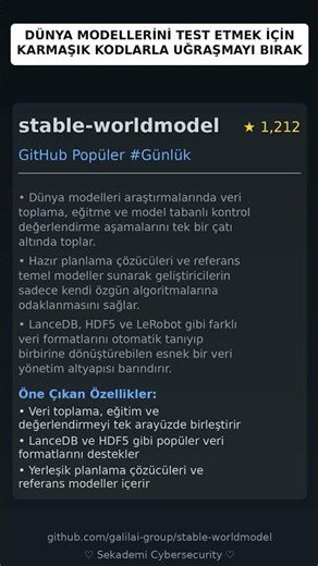GitHub Trend Depoları: galilai-group/stable-worldmodel 🇹🇷