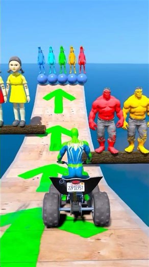 GTA V SPIDERMAN VS HULK VS SQUID GAME DOLL FAILS#shorts