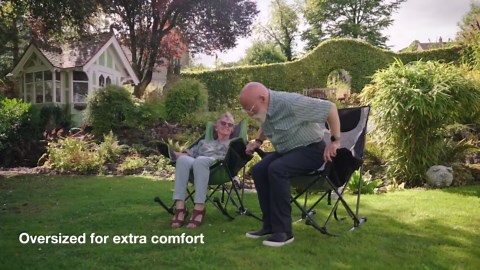 Amazon.com: SUNNYFEEL Oversized Rocking Camping Chair, Fully Padded Patio Chair with Side Pocket, High Back Portable Lawn Recliner with Headrest, Outdoor Camp Rocker Chairs for Adults Heavy Duty 300 LBS : Patio, Lawn & Garden