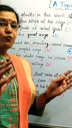 A tiger in the zoo 🐯 class 10th english poem summary poetic devices/ onomatopoeia and Repetition