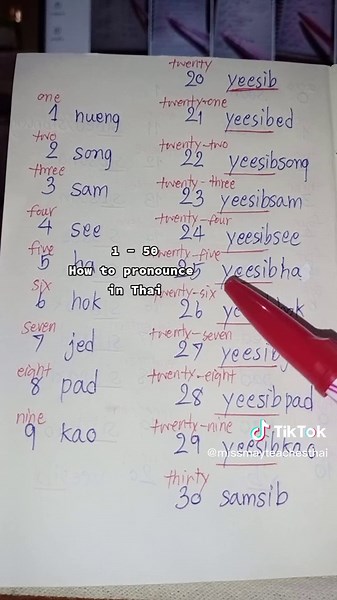 Learn How to Pronounce Numbers 1 to 50 in Thai