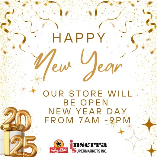 Our store will be open on New Year's Day from 7 am to 9 pm! | ShopRite
