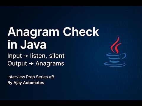 Java Interview Prep #3 – Anagram Check Using String | Java Coding Interview Question