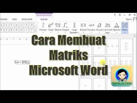 Cara Membuat Matriks pada Microsoft Word # Equation # Rapih