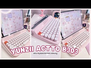 Retro mechanical keyboard typewriter style unboxing and typing test | iPad compatible | Actto B303