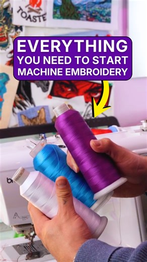 🪡 Save this video to remember everything you need to start machine embroidery as a beginner! Here’s your must-have checklist: • An embroidery machine — single-needle or multi-needle (choose based on hoop size & project needs) • Polyester 40wt thread for strong, vibrant stitches • 75/11 needles — perfect for about 99% of projects • Stabilizers — cutaway & tearaway to prevent shifting or puckering • Basic embroidery accessories • Embroidery files — purchase online or create your own with embroide