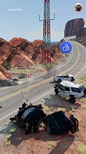 Realistic Highway Car Crashes🚗💥 #realisticcarcrashes #carcrashes #beamngdrive