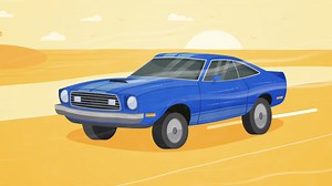 An animation of Flat design muscle car illustration | Free Stock Video Footage