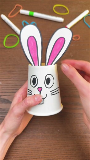 My Bunny Can Jump! 🐰💥 Paper Cup Magic for Kids! #papercraft #diyideas