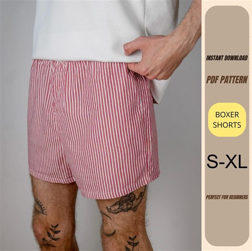 Boxer Shorts Sewing Pattern - PDF Pattern S-XL - Comfortable Cotton Underwear - Easy DIY Sewing Pattern