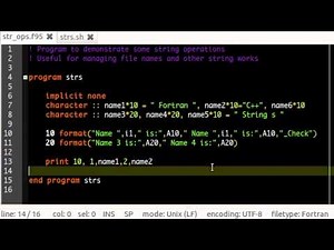 Advanced Fortran Programming : 002 : String Operations