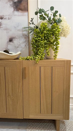 Ada l Home & Interiors on Instagram: "Organise and de-clutter with @laredoute_uk The Lanko 3-door long dresser showcases a refined vertical panel design in warm natural wood tones. Clean lines, minimalist handles, and subtly raised legs create a contemporary silhouette that blends effortless elegance with everyday functionality. #lovelaredoute #laredouteuk #laredoute #laretoudeinterieurs #laretoude @theinfluenceroomofficial"