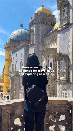 A small everyday backpack, designed to convert into a sling bag for peace of mind on travel days