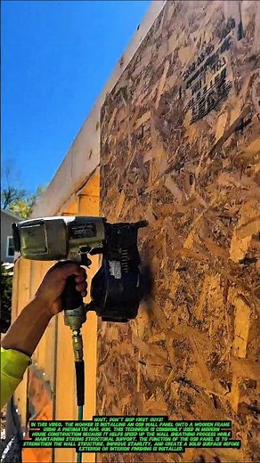 OSB Wall Panel Installation Using Pneumatic Nail Gun | Fast Framing Technique.